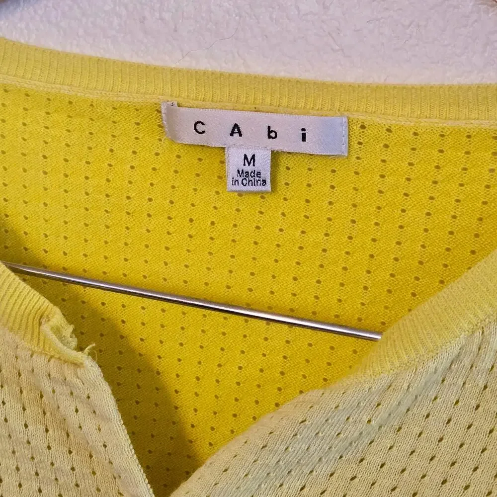 CABI SUNSHINE YELLOW LIGHTWEIGHT CARDIGAN 100% COTTON